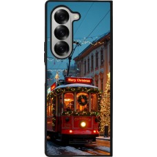 Coque Samsung Galaxy Z Fold6 - Silicone rigide noir Christmas 25 Xmas Train