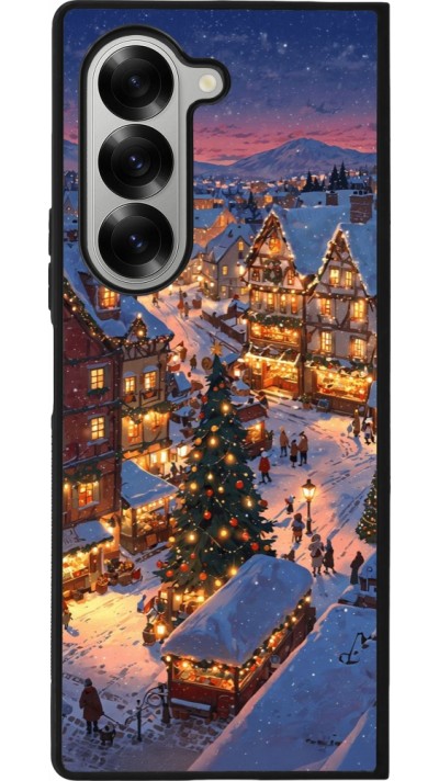 Samsung Galaxy Z Fold6 Case Hülle - Silikon schwarz Christmas 25 Xmas Village