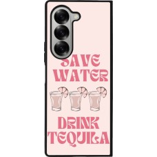Coque Samsung Galaxy Z Fold6 - Silicone rigide noir Cocktail Save Water Drink Tequila
