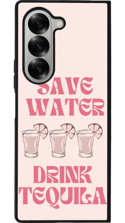 Samsung Galaxy Z Fold6 Case Hülle - Silikon schwarz Cocktail Save Water Drink Tequila