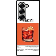 Coque Samsung Galaxy Z Fold6 - Silicone rigide noir Cocktail recette Negroni