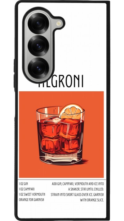 Samsung Galaxy Z Fold6 Case Hülle - Silikon schwarz Cocktail Rezept Negroni
