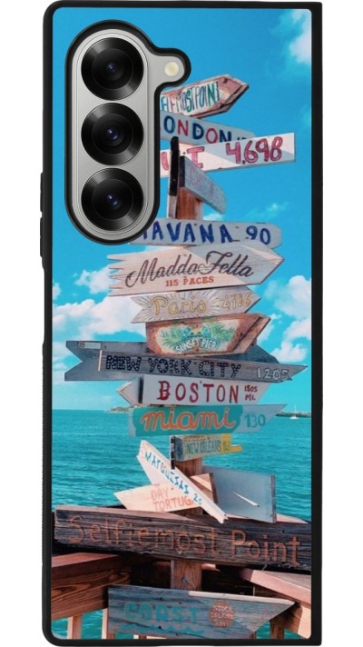 Samsung Galaxy Z Fold6 Case Hülle - Silikon schwarz Cool Cities Directions