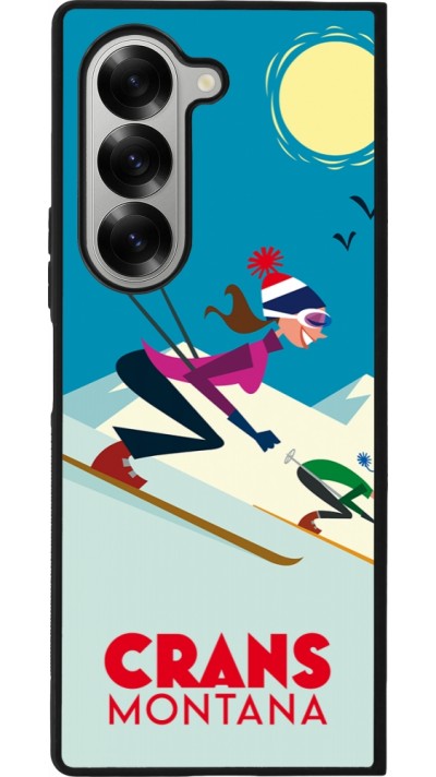 Samsung Galaxy Z Fold6 Case Hülle - Silikon schwarz Crans-Montana Ski Downhill