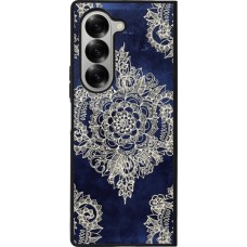 Coque Samsung Galaxy Z Fold6 - Silicone rigide noir Cream Flower Moroccan
