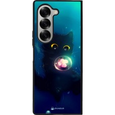 Coque Samsung Galaxy Z Fold6 - Silicone rigide noir Cute Cat Bubble