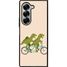 Coque Samsung Galaxy Z Fold6 - Silicone rigide noir Dinosaurs on bikes 2026