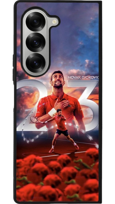 Samsung Galaxy Z Fold6 Case Hülle - Silikon schwarz Djokovic 23 Grand Slam