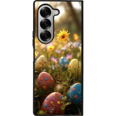 Coque Samsung Galaxy Z Fold6 - Silicone rigide noir Easter 2026 Decorated eggs