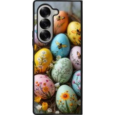 Coque Samsung Galaxy Z Fold6 - Silicone rigide noir Easter 2026 Eggs with bees