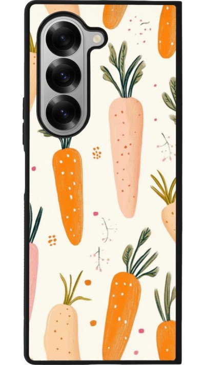 Coque Samsung Galaxy Z Fold6 - Silicone rigide noir Easter 2026 Illustration carrots