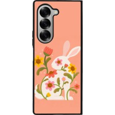 Coque Samsung Galaxy Z Fold6 - Silicone rigide noir Easter 2026 Rabbit collage