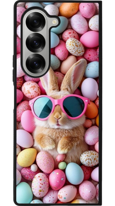 Coque Samsung Galaxy Z Fold6 - Silicone rigide noir Easter 2026 Rabbit fun