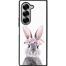 Coque Samsung Galaxy Z Fold6 - Silicone rigide noir Easter 2023 flower bunny