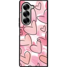 Coque Samsung Galaxy Z Fold6 - Silicone rigide noir Easter 2023 pink hearts