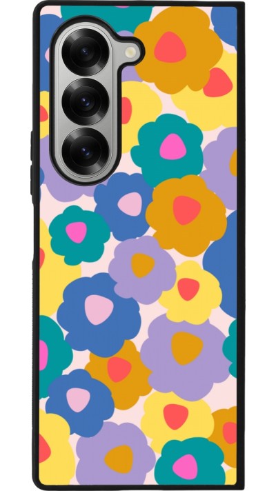 Samsung Galaxy Z Fold6 Case Hülle - Silikon schwarz Easter 2024 flower power