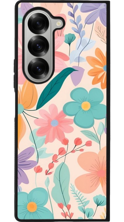 Samsung Galaxy Z Fold6 Case Hülle - Silikon schwarz Easter 2024 spring flowers