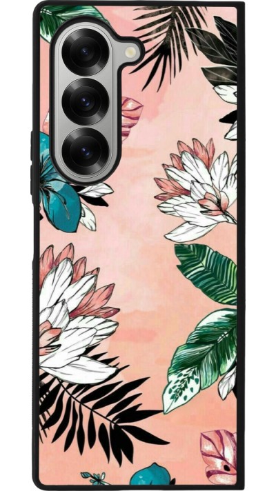 Samsung Galaxy Z Fold6 Case Hülle - Silikon schwarz Flowers Artprint