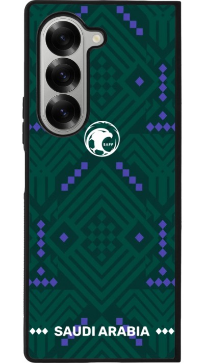 Coque Samsung Galaxy Z Fold6 - Silicone rigide noir Maillot de football Arabie saoudite 2026 personnalisable