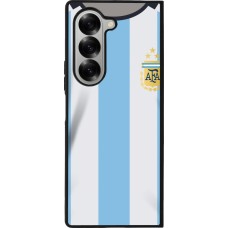 Coque Samsung Galaxy Z Fold6 - Silicone rigide noir Maillot de football Argentine 2022 personnalisable
