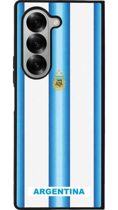 Coque Samsung Galaxy Z Fold6 - Silicone rigide noir Maillot de football Argentine 2026 personnalisable