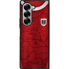 Coque Samsung Galaxy Z Fold6 - Silicone rigide noir Maillot de football Autriche personnalisable