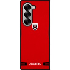 Coque Samsung Galaxy Z Fold6 - Silicone rigide noir Maillot de football Autriche 2026 personnalisable