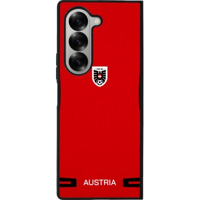 Coque Samsung Galaxy Z Fold6 - Silicone rigide noir Maillot de football Autriche 2026 personnalisable