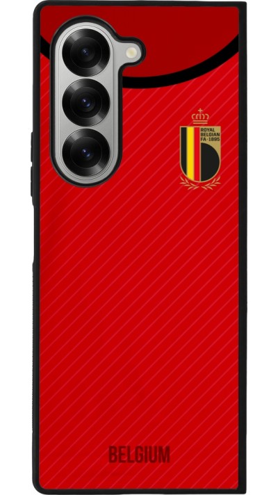 Coque Samsung Galaxy Z Fold6 - Silicone rigide noir Maillot de football Belgique 2022 personnalisable