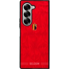 Coque Samsung Galaxy Z Fold6 - Silicone rigide noir Maillot de football Belgique 2026 personnalisable