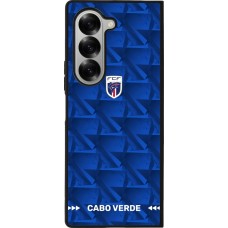 Coque Samsung Galaxy Z Fold6 - Silicone rigide noir Maillot de football Cap-Vert 2026 personnalisable