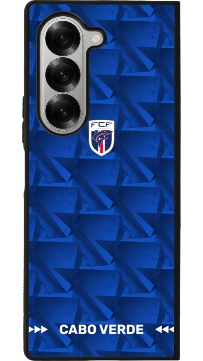Coque Samsung Galaxy Z Fold6 - Silicone rigide noir Maillot de football Cap-Vert 2026 personnalisable