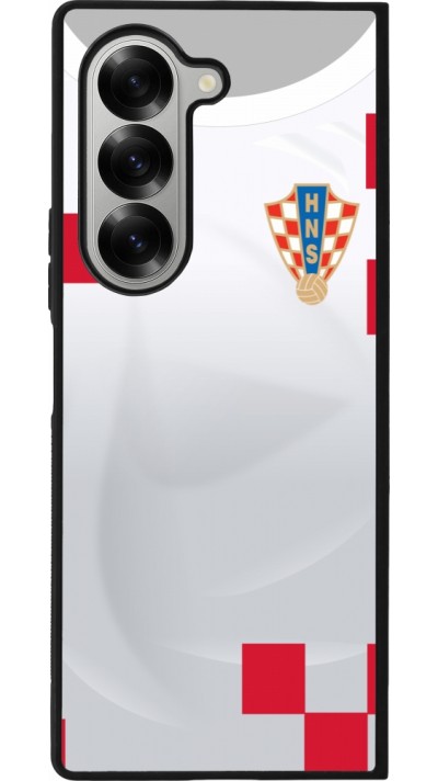 Samsung Galaxy Z Fold6 Case Hülle - Silikon schwarz Kroatien 2022 personalisierbares Fussballtrikot