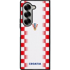 Coque Samsung Galaxy Z Fold6 - Silicone rigide noir Maillot de football Croatie 2026 personnalisable
