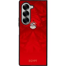 Coque Samsung Galaxy Z Fold6 - Silicone rigide noir Maillot de football Égypte 2026 personnalisable