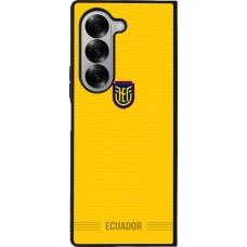 Coque Samsung Galaxy Z Fold6 - Silicone rigide noir Maillot de football Équateur 2026 personnalisable
