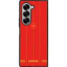 Coque Samsung Galaxy Z Fold6 - Silicone rigide noir Maillot de football Espagne 2026 personnalisable