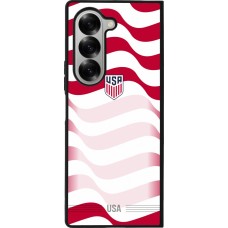Coque Samsung Galaxy Z Fold6 - Silicone rigide noir Maillot de football États-Unis 2026 personnalisable