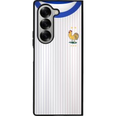 Coque Samsung Galaxy Z Fold6 - Silicone rigide noir Maillot de football France Extérieur personnalisable
