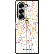 Coque Samsung Galaxy Z Fold6 - Silicone rigide noir Maillot de football Ghana 2026 personnalisable