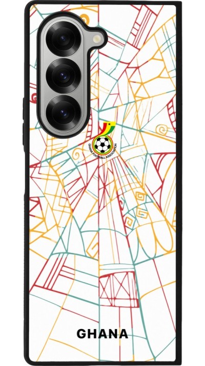 Coque Samsung Galaxy Z Fold6 - Silicone rigide noir Maillot de football Ghana 2026 personnalisable