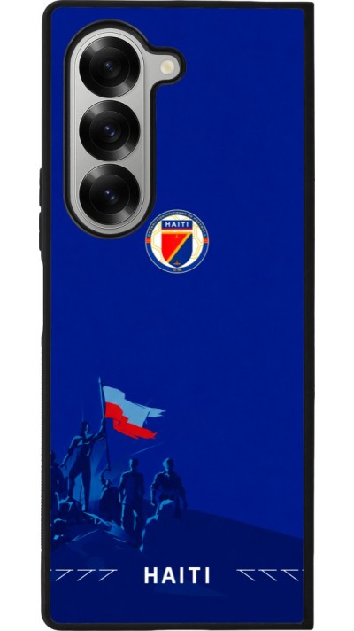 Coque Samsung Galaxy Z Fold6 - Silicone rigide noir Maillot de football Haiti 2026 personnalisable