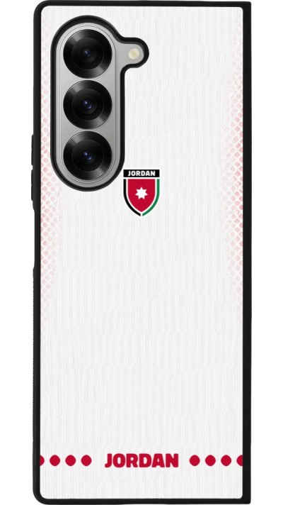Coque Samsung Galaxy Z Fold6 - Silicone rigide noir Maillot de football Jordanie 2026 personnalisable