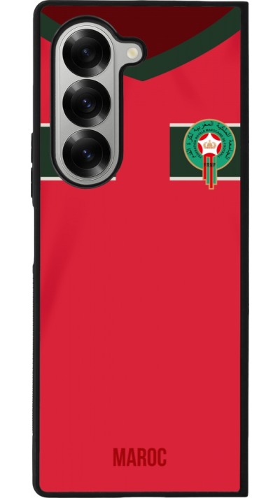 Samsung Galaxy Z Fold6 Case Hülle - Silikon schwarz Marokko 2022 personalisierbares Fussballtrikot