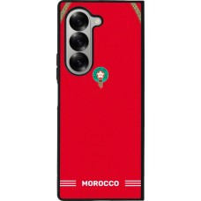 Coque Samsung Galaxy Z Fold6 - Silicone rigide noir Maillot de football Maroc 2026 personnalisable