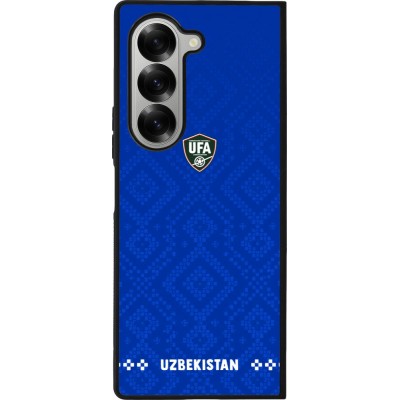 Coque Samsung Galaxy Z Fold6 - Silicone rigide noir Maillot de football Ouzbékistan 2026 personnalisable