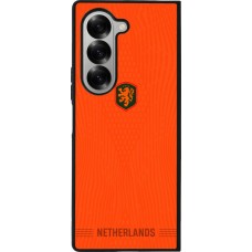 Coque Samsung Galaxy Z Fold6 - Silicone rigide noir Maillot de football Pays-Bas 2026 personnalisable