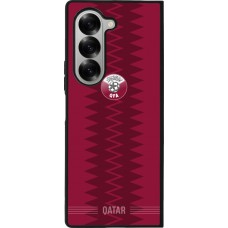 Coque Samsung Galaxy Z Fold6 - Silicone rigide noir Maillot de football Qatar 2026 personnalisable