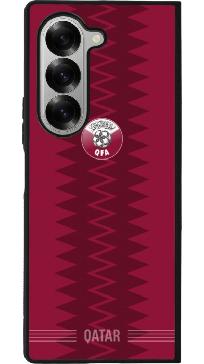 Coque Samsung Galaxy Z Fold6 - Silicone rigide noir Maillot de football Qatar 2026 personnalisable