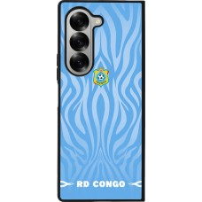 Coque Samsung Galaxy Z Fold6 - Silicone rigide noir Maillot de football RD Congo 2026 personnalisable
